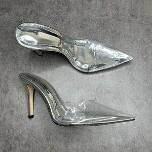 Good American “Cinderella” Glass Slipper Heels – Size 8.5